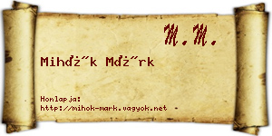 Mihók Márk névjegykártya